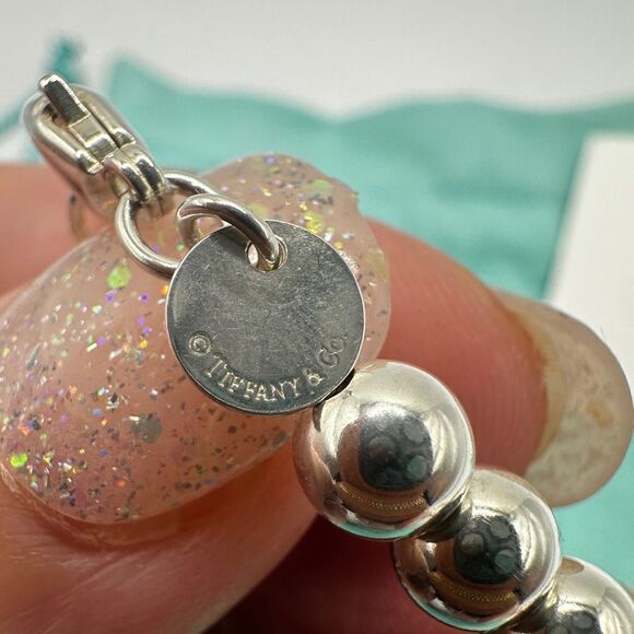 Authentic Tiffany & Co. Graduated Sterling silver ball necklace! - Picture 7 of 11